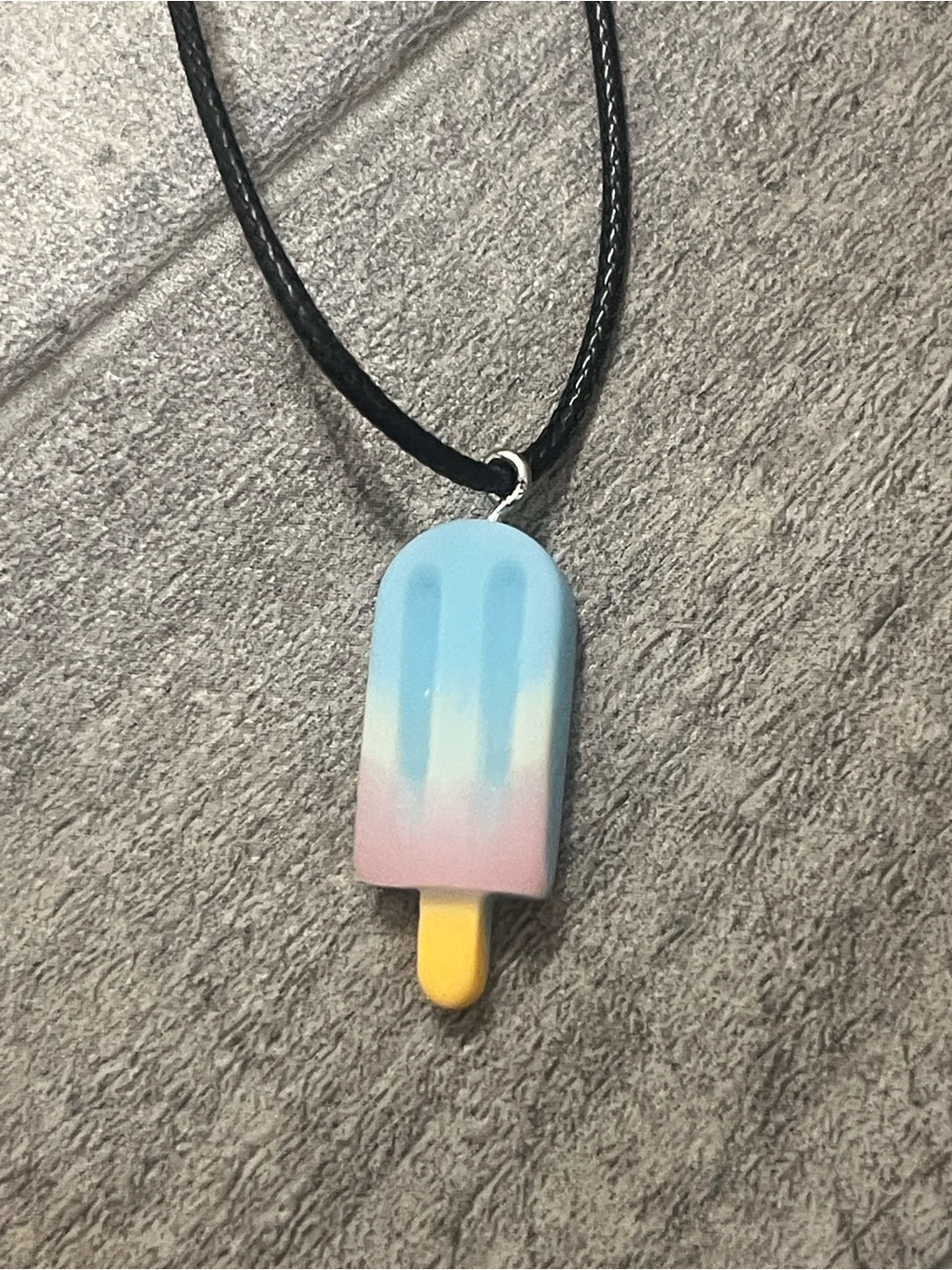 Popsicle Pendant Necklace - Blue Pink Yellow